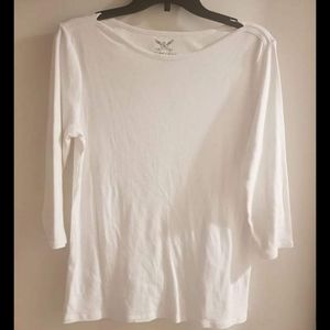 3/4 sleeve white shirt